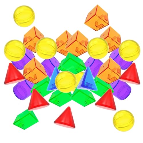 100Pcs Geometric Solids Learning Toys Classroom Accessories Translucent Pattern Blocks Geometric Shapes for Elementary Home
