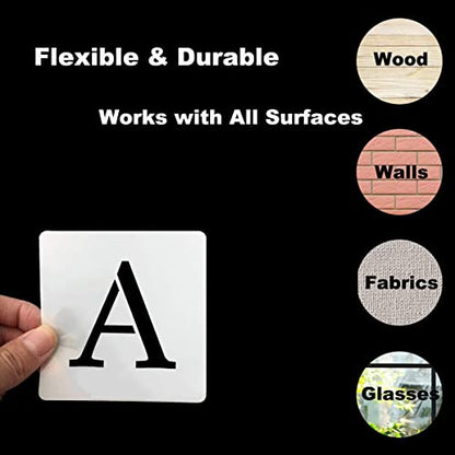 1.5 Inch Alphabet Letter Stencils for Painting - 70 Pack Letter and Number Stencil Templates with Signs for Painting on Wood, Reusable Letters and Numbers Stencils for Chalkboard Wood Signs & Wall Art - size: 1.5 Inch