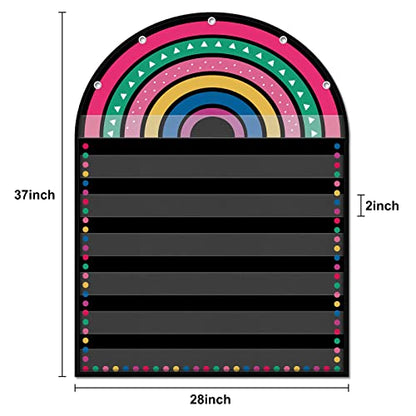 Black 7 Pocket Chart (Black Rainbow) - style: Boho Rainbow