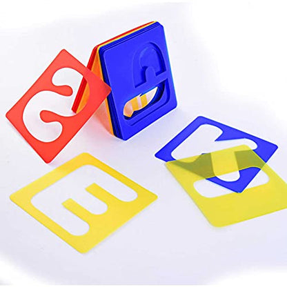 TecUnite 26 Pieces Alphabet Stencils Set Plastic Letter Stencils for Painting Learning, DIY Craft Decoration (5 x 5 Inches) - size: 5 x 5 Inches