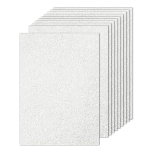 PATIKIL 10 Sheets Silver Glitter Cardstock Paper, A4 250gsm Rectangle Premium Sparkly Paper Craft Cardstock Paper for Scrapbook Card Making DIY Art Projects Wedding Party - color: Silver, size: A4
