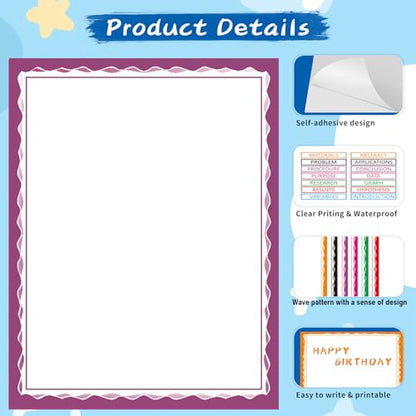 46 Sheets VinTS Self Adhesive Science Fair Display Boards Supplies Included 21 Presentation Science Subtitles 6 Project Titles 19 Stickers for School Office Colorful