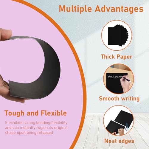 Silunkia 80 Sheets Black Cardstock 4 x 6 Printer Paper, 250gsm/92lb Thick Black Paper Card Stock for DIY Cards Making, Wedding Invitations, Crafting, Festival Blessings, Menus - color: Black, size: 4x6-80pcs