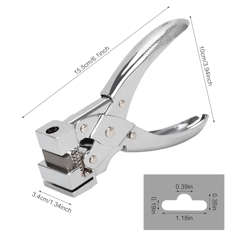 T-Slot Hole Punch Heavy Duty - Handheld Punch for ID Cards, Plastic, Cardstock, Cardboard & PVC - Sharp Visible Blade Edge, Durable Zinc Alloy Construction, Easy Spring Action for Fast, Clean Holes - style: T-Slot