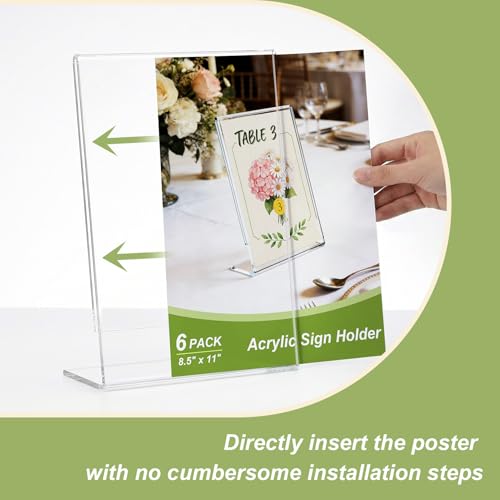 Acrylic Sign Stand Holders - 8.5 x 11 Clear Plastic Table Paper Display Stand, Suit for Displaying Posters, Picture, Flyers, Menu - 10 Pack - style: 10 pack