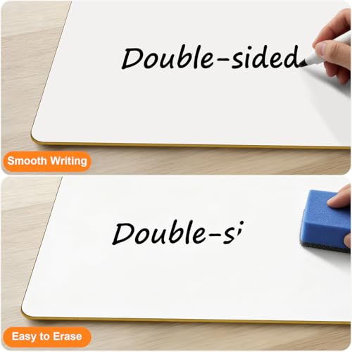 Portable Small White Board 5"x8" for Students, Personal Whiteboard Mini Lightweight Double Sided, Dry Erase Board for Kids Classroom, Individual Lapboards for Teaching with Eraser and Marker (36 Pack)
