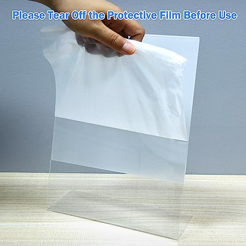 12 Pack Acrylic Sign Holder 8.5 x 11 Slant Back Acrylic Stands for Display Plexiglass Clear Acrylic Display Stands for Ad Frame, Picture Photo Frames, Promotions, Restaurants, Office, Store - size: Vertical 12 pack 8.5 x 11 inches