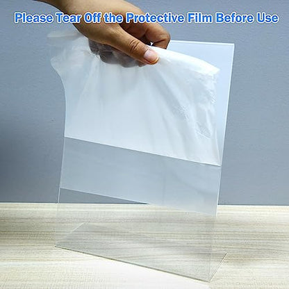 12 Pack Acrylic Sign Holder 8.5 x 11 Slant Back Acrylic Stands for Display Plexiglass Clear Acrylic Display Stands for Ad Frame, Picture Photo Frames, Promotions, Restaurants, Office, Store - size: Vertical 12 pack 8.5 x 11 inches