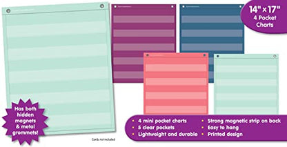 Teacher Created Resources Oh Happy Day Magnetic Mini Pocket Charts (14" x 17") (TCR20107) - color: Oh Happy Day