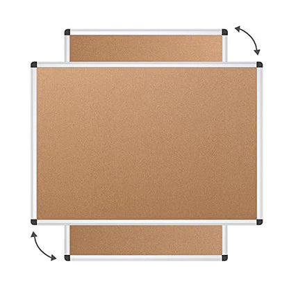 VIZ-PRO Cork Notice Board, 36 X 24 Inches, Pack of 2, Silver Aluminium Frame - size: 2 Pack 36 X 24 Inches