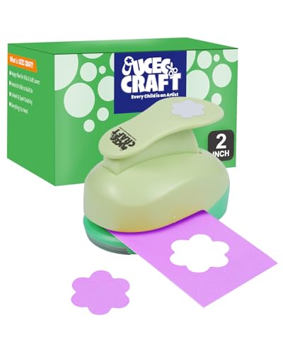 UCEC 2 inch Paper Punch Flower Hole Punch Flower Punches for Paper Crafts Large Flowers PaperPuncher FlowerPunch Craft Punches Flowers Scrapbook Puncher - color: Flower, size: 2 Inch