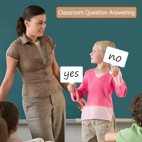 Dry Erase Paddles Handheld with Erasers Portable Double Sided Whiteboard Answer Board Auction Paddles for Students Teachers Classroom Office (Blue) - color: Blue