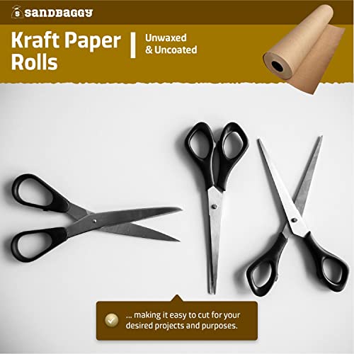 Durable Kraft Paper Rolls - 75 lb. Recycled Brown Paper by Sandbaggy - size: 1 roll - 3 ft x 475 feet/roll (1425 sq ft)