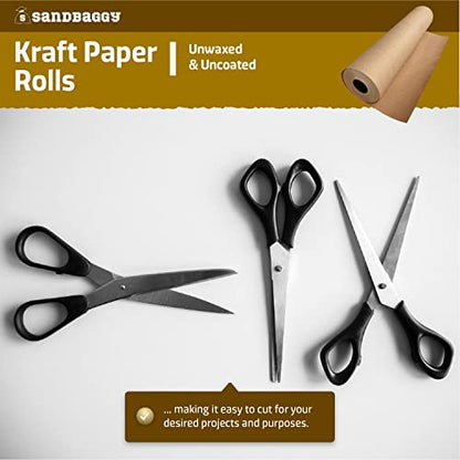 Durable Kraft Paper Rolls - 75 lb. Recycled Brown Paper by Sandbaggy - size: 1 roll - 3 ft x 475 feet/roll (1425 sq ft)
