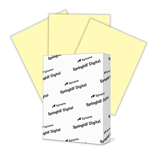 Springhill 8.5” x 11” Canary Yellow Colored Cardstock Paper, 65lb, 176gsm, 250 Sheets (1 Ream) – Premium Medium Weight Vellum Cardstock, Printer Paper with Textured Finish – 014051R - color: Canary, size: 1 Ream | 250 Sheets, style: Letter (8.5x11)