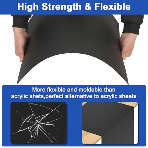 4Pack Black Thin ABS Plastic Sheet 12" x 16" x 1/16" Thick Black Rigid Thermoplastic Sheet (Upgrade Surface) 1.5MM Flexible High Tensile ABS Moldable Plastic Panel for Crafts, DIY, Signs - color: Black, size: 12" x 16" x 1/16"