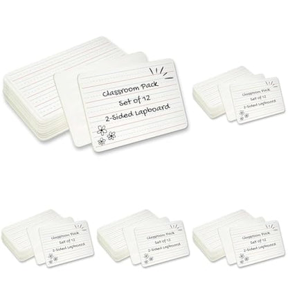 Charles Leonard Dry Erase Board Classroom Pack - Mini Lapboard School Supplies – Set of 12 Two-Sided Plain/Lined Dry Erasable White Boards, 9x12 Inches (35120) (Pack of 5) - color: Plain & Lined, size: 9" x 12" (60-Pack), style: 2-Sided Masonite Board