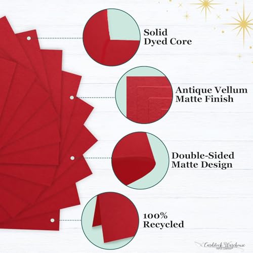 Cardstock Warehouse Pop-Tone Wild Cherry Red Cardstock Paper - 25 Sheets, 12 x 12" - 65 lb / 175 GSM Premium Red Card Stock for Die-cutting, Crafts, Scrapbooking, Card Making and DIY Projects - color: Wild Cherry Red