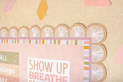 Teacher Created Resources Light Mauve Scalloped Rolled Border Trim - 50ft - Decorate Bulletin Boards, Walls, Desks, Windows, Doors, Lockers, Schools, Classrooms, Homeschool & Offices (TCR8908)