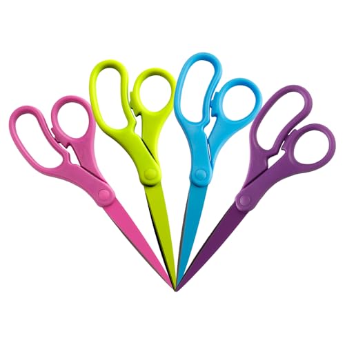 JAM PAPER Multi-Purpose Precision Scissors Set - 8 Inch - Spring Assortment - Ergonomic Handle & Stainless Steel Blades - 4/Pack - color: Spring Assortment, size: Standard (8 Inch)