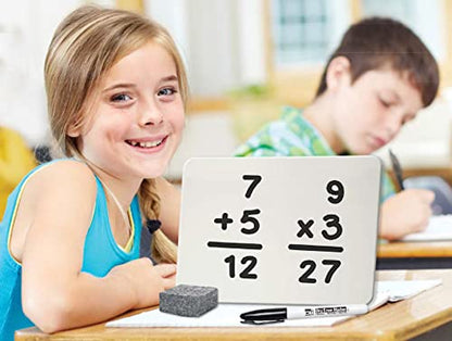 Charles Leonard Magnetic Dry Erase Board Classroom Pack - Mini Lapboard School Supplies – Set of 12 Two-Sided Plain/Lined Dry Erasable White Boards, 9x12 Inches (35135-12) - color: Plain & Lined, size: 9" x 12" (12-Pack), style: 2-sided Magnetic