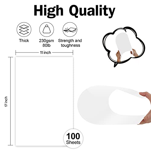 100 Sheets White Blank Cover Stock 11x17 Thick Card Stock, Goefun 80lb Heavyweight Legal Size Printer Paper For Arts and Crafts, Flyers, Menus, Posters - color: white