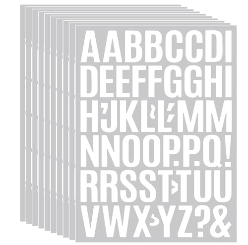 550Pcs Self-Adhesive Vinyl Letter Stickers – 10 Sheets 1 Inch Large Alphabet, Numbers & Symbols for Craft Projects, Mailboxes, Posters, Bulletin Boards, Windows, Doors White - color: White, size: 1 inch