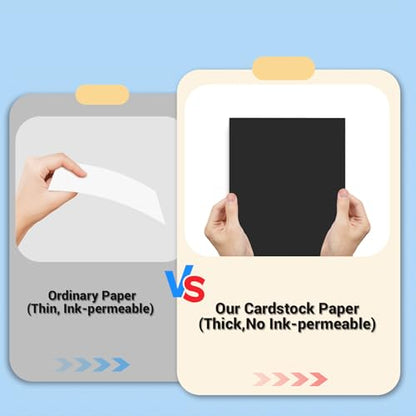 Cardstock Paper, Black Cardstock 8.5x11, 120 Sheets Card Stock, 200GSM Thick Printer Paper 8.5x11, Black Blank Card Stock Paper for Greeting Cards, DIY Cards, Wedding Invitation, Postcards - color: Black, size: 8.5x11 IN-120 Sheets