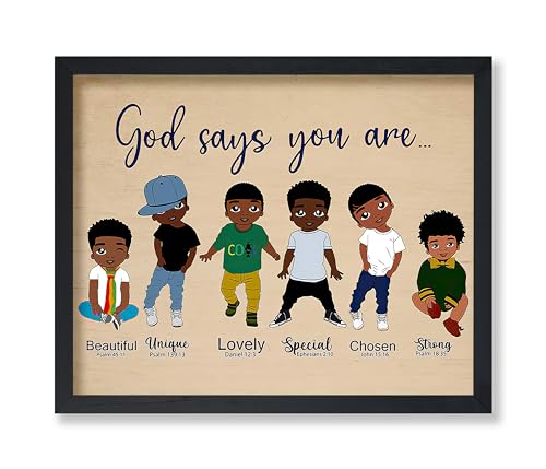 Poster Master Vintage Motivational Poster - Retro Christian Print - God Says You Are, Little Black Kids, Inspirational - 8x10 UNFRAMED Wall Art - Gift for Religious, Friend - Wall Decor for Nursery - color: Style-12, size: 8"L x 10"W