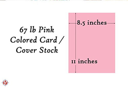 Pink Pastel Color Card Stock Paper, 67lb Cover Medium Weight Cardstock, for Arts & Crafts, Coloring, Announcements, Stationary Printing at School, Office, Home | 8.5 x 11 | 50 Sheets Per Pack - color: Pink