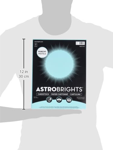 Astrobrights Punchy Pastel Cardstock, 8.5" x 11", 65 lb. Breezy Blue, 100 Sheets (91784)