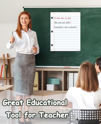 Dry Erase Giant Sized Magnetic Notebook Paper, Handwriting Lined Paper for Classroom Whiteboard Accessories, Dry Erase Notebook Teaching Aids, Homeschool Teaching Supplies 17" x 22"