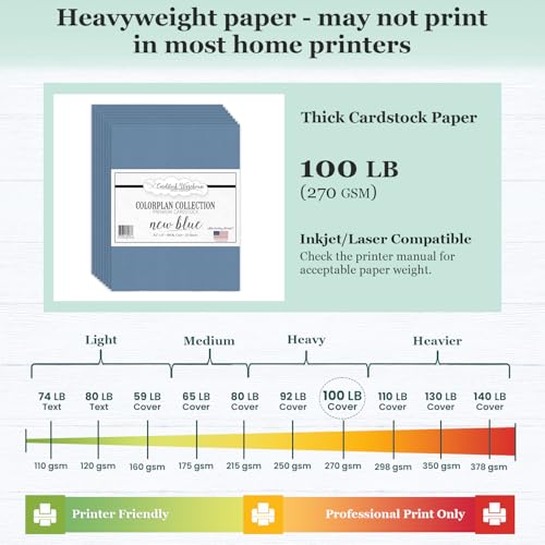Cardstock Warehouse Colorplan New Blue Cardstock Paper – 25 Sheets, 8.5 x 11" – 100 lb. / 270 GSM Premium Matte Cover Cardstock for Invitations, Card Making, Scrapbooking & DIY Projects - color: New Blue