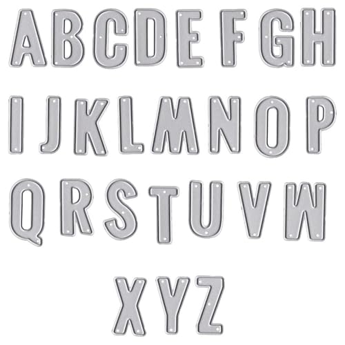 Metal 26 Capital Alphabet Cutting Dies for Card Making, Split Individual Letters Dies Spelling Words Die Cuts Stencil Embossing Tool Scrapbooking DIY Etched Craft Dies - color: CD-Gold Capital alphabet