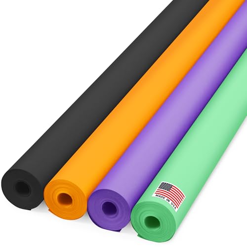 48" x 1200" (100 ft) Halloween Crafts Kraft Paper Rolls Set, 45 Lbs - Orange, Black, Lilac, Green Kraft Paper - Made in USA Colored Paper for Kids Crafts, DIY, School, Gift Wrapping - color: Halloween Extended, size: 48"W x 1200"L