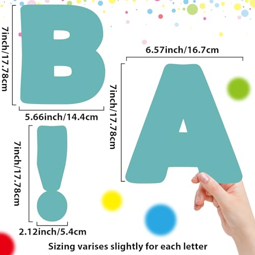 150 PCS Large 6" Font Letters and Punctuation Set, Light Turquoise Classroom Alphabet Cutout for Bulletin Board Display Home School, A Great Helper to Inspire Students' Learning Interest - style: Light Turquoise Pattern