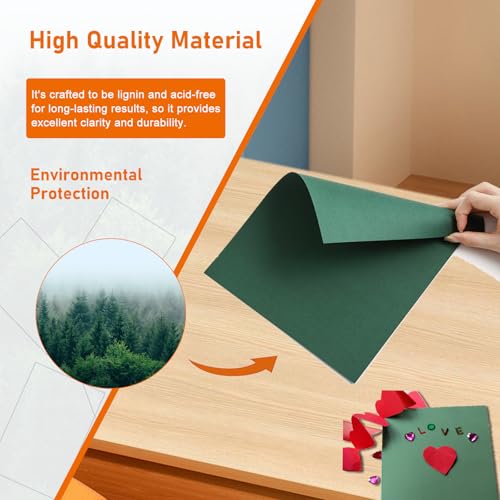 Guakicae 40 Sheets Dark Green Cardstock 8.5 x 11 Craft Paper, 75lb Premium Christmas Green Card Stock for DIY Making Cards, Office Printing, Party, Greeting Cards - color: Green, size: 40 Sheets