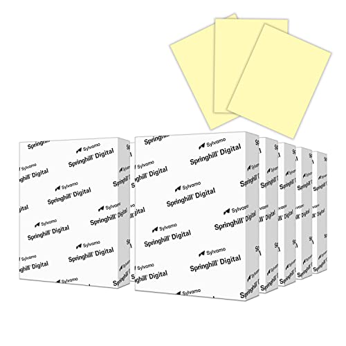 Springhill 8.5” x 11” Canary Yellow Colored Cardstock Paper, 65lb, 176gsm, 2,500 Sheets (10 Reams) – Premium Medium Weight Vellum Cardstock, Printer Paper with Textured Finish – 014051C - color: Canary, size: 10 Ream | 2500 Sheets, style: Letter (8.5x11)