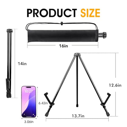 AROIC 3 Pack 14'' Tabletop Easels, Black Steel Table Top Easels for Display, Adjustable Portable Table Top Easel for Paintings, Signs, Posters,Frame Pictures(with 3 Bags) - style: 3P