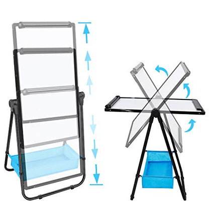 Dry Erase Board with Stand - Double Sided 28"x20" Portable Writing Whiteboards, Height Adjustable & 360° Rotating U Stand Magnetic Whiteboard for Home, School, Restaurant & Presentation - size: 20"W x 28"H