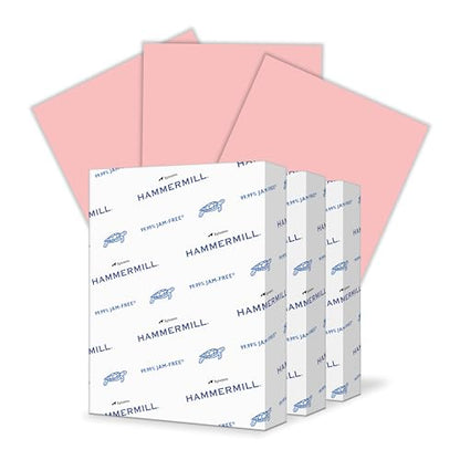 Hammermill 20 lb Pink Printer Paper, 8.5 x 11-3 Ream (1,500 Sheets) - Made in The USA, Pastel - color: Pink, size: 3 Ream | 1500 Sheets, style: Letter (8.5x11)