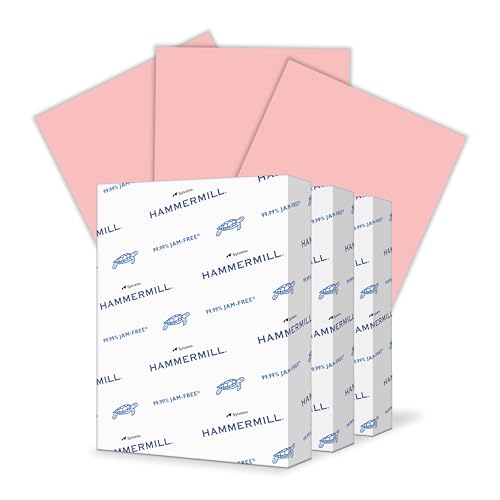 Hammermill 20 lb Pink Printer Paper, 8.5 x 11-3 Ream (1,500 Sheets) - Made in The USA, Pastel - color: Pink, size: 3 Ream | 1500 Sheets, style: Letter (8.5x11)