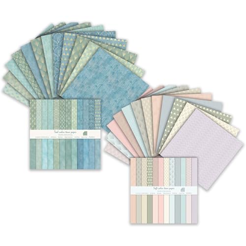 Scrapbook Paper Double Sided Decorative Craft Paper, 6x6 in Vintage Patterned Papers 48 Sheets Floral Background Papers for Scrapbooking Card Making Journaling Decor (C) - color: C