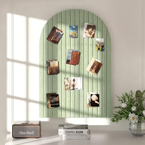 Felt Bulletin Board 35" x 24", Cork Board Alternative with 30 Push Pins | 3 Customizable Modular Decorative Felt Pin Board, Vision Board for Office Home Bedroom Wall Decor, Photo Picture Display - color: Green, size: Arched- 35 x 24 Inches