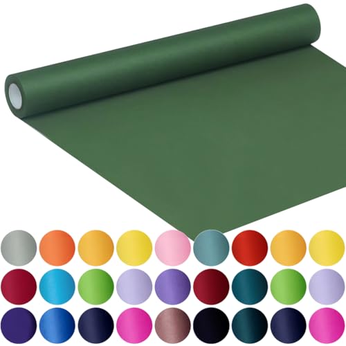 SMART&CASUAL 17.8" x 760" (63') Dark Green Kraft Craft Paper Roll for Gift Wrapping Bulletin Board Bouquet Flower Art Packing Parcel Table Covering 80GSM 55LB (Dark Green, 17.8" x 63') - color: Dark Green, size: 17.8" x 760"