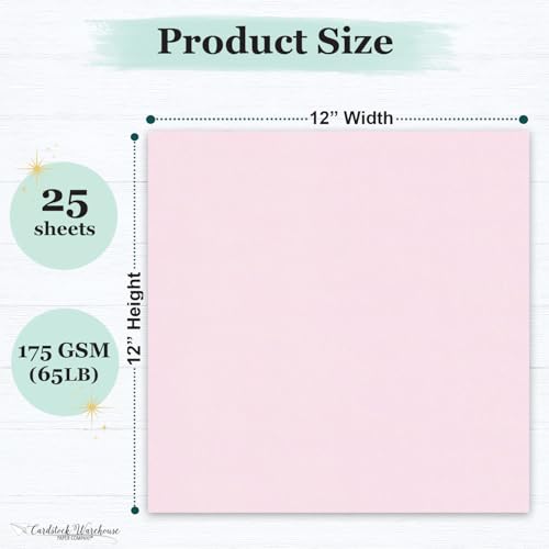 Cardstock Warehouse Pop-Tone Pink Lemonade Cardstock Paper – 25 Sheets, 12 x 12" - 65 lb / 175 GSM Premium Pink Lemonade Card Stock for Die-cutting, Crafts, Scrapbooking, Card Making and DIY Projects - color: Pink Lemonade