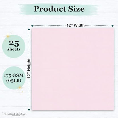 Cardstock Warehouse Pop-Tone Pink Lemonade Cardstock Paper – 25 Sheets, 12 x 12" - 65 lb / 175 GSM Premium Pink Lemonade Card Stock for Die-cutting, Crafts, Scrapbooking, Card Making and DIY Projects - color: Pink Lemonade