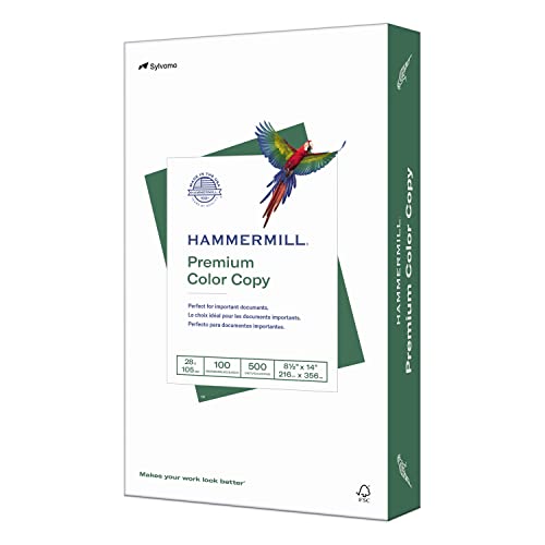 Hammermill Printer Paper, Premium Color 28 lb Copy Paper, 8.5 x 14-1 Ream (500 Sheets) - 100 Bright, Made in the USA - size: 1 Ream | 500 Sheets, style: Legal (8.5x14)