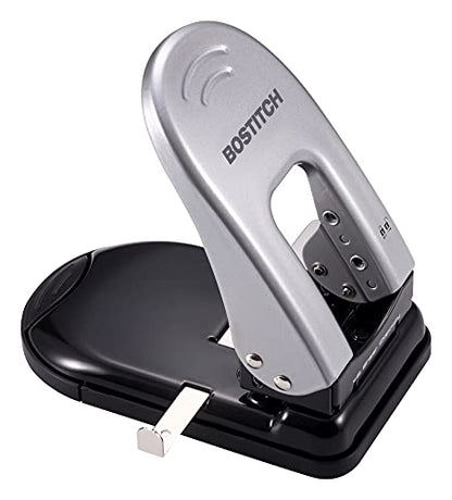 Bostitch Office Indulge 40 Reduced Effort 2-Hole Punch, 40 Sheets, Silver (2340) - style: 40 Sheets