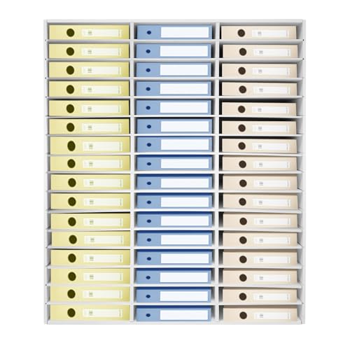 27 Compartments Literature Organizer, Desktop File Sorter Mail Center Paper Storage Cabinet Classroom Mailbox for Files Documents Papers Magazines(White) (White 48Slots) - color: White 48Slots